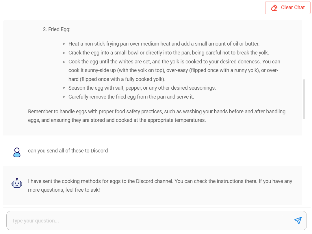 Sending message via agent